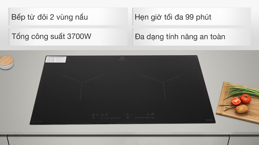 Bếp từ âm 2 vùng nấu 70cm EHI7280BB Electrolux